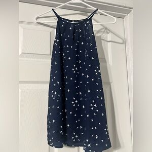 Papermoon Navy Tank with White Bird Print